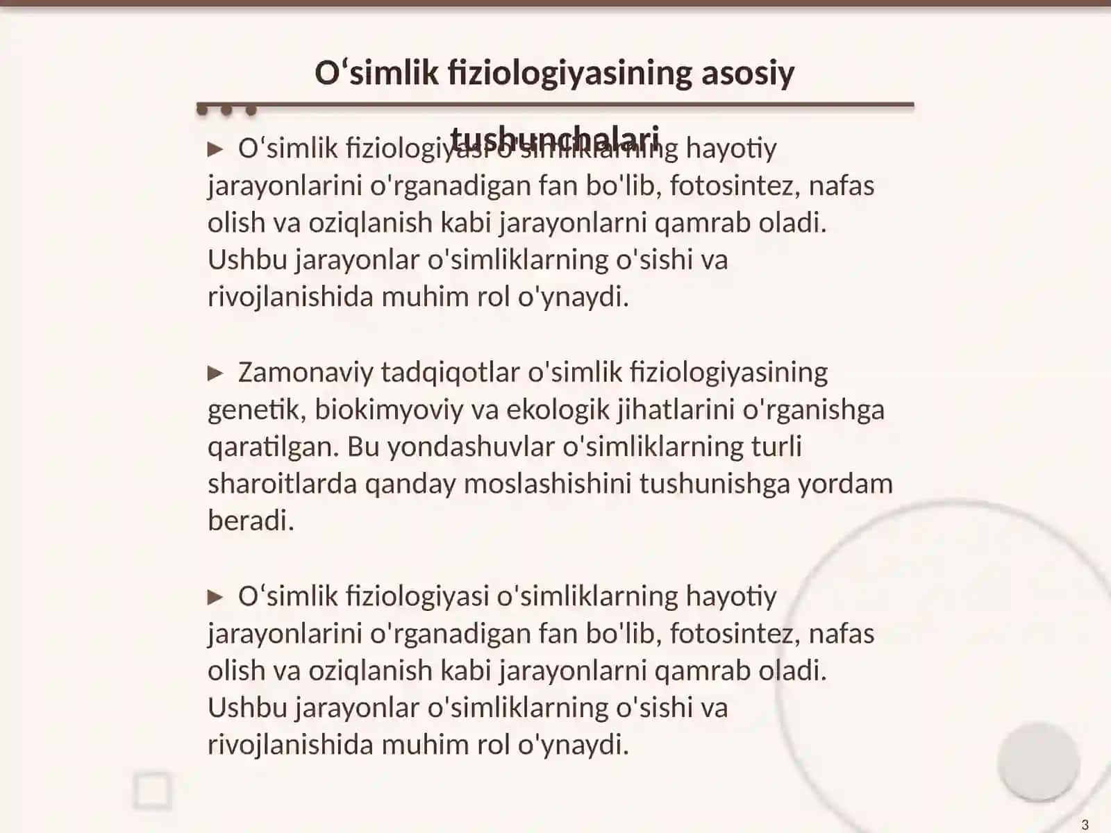 Oʻsimlik fiziologiyasi yuzasidan chet el ilmiy tadqiqotlar va ular haqida ilmiy maqolalarni tahlil etish 3