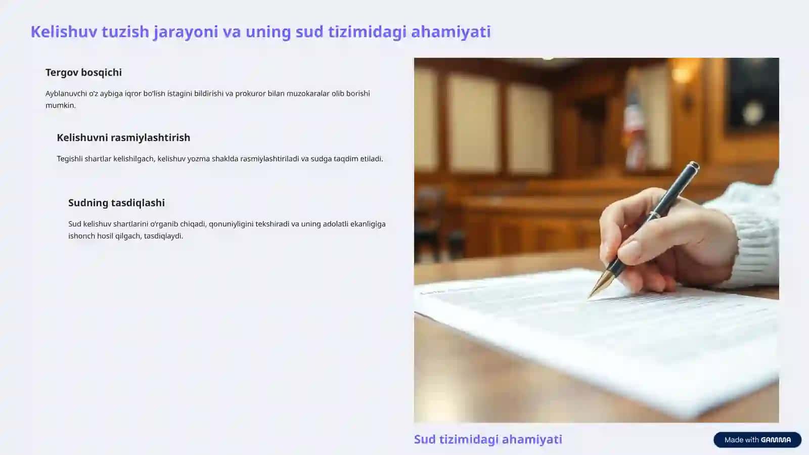 Aybga iqrorlik to‘g‘risida kelishuv tuzilgan jinoyatlar bo‘yicha jazo tayinlash 3