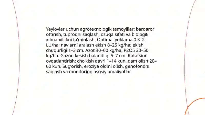 Yaylovlar uchun Agrotexnalogik va uning rivojlanish isbotlari 3