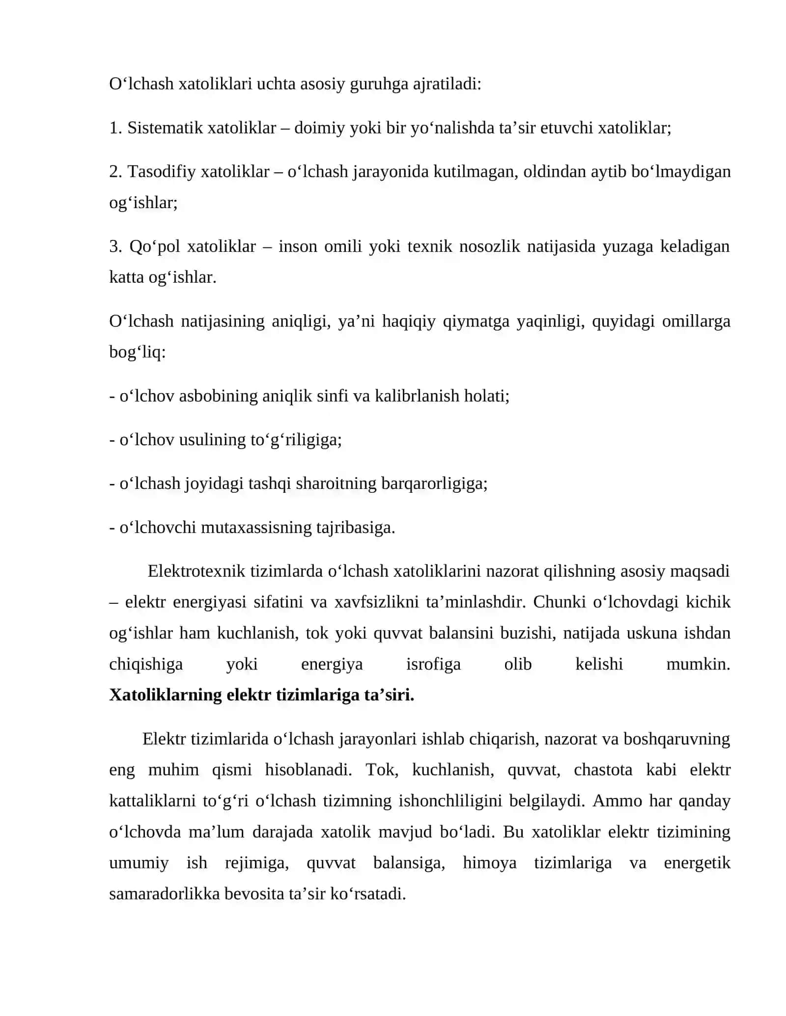 Elektrotexnikada xatoliklarni kamaytirish 3