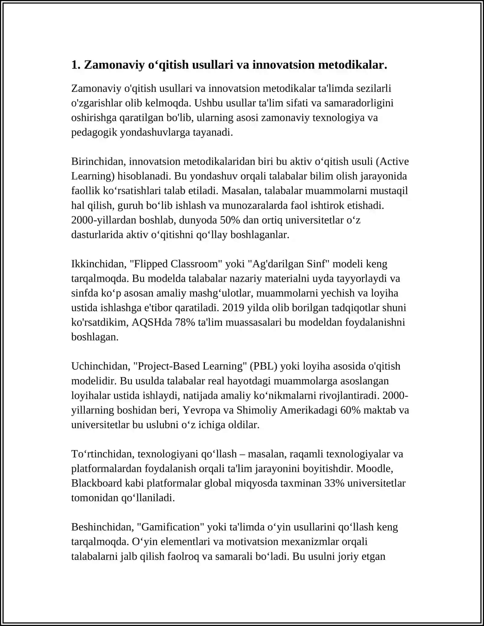 TABIIY FANLARDAN ZAMONAVIY O‘QITISH USULLARI VA TABIIY FANLAR SAVODXONLIGINI RIVOJLANTIRISHGA QARATILGAN INNOVATSION METODIKALAR 3