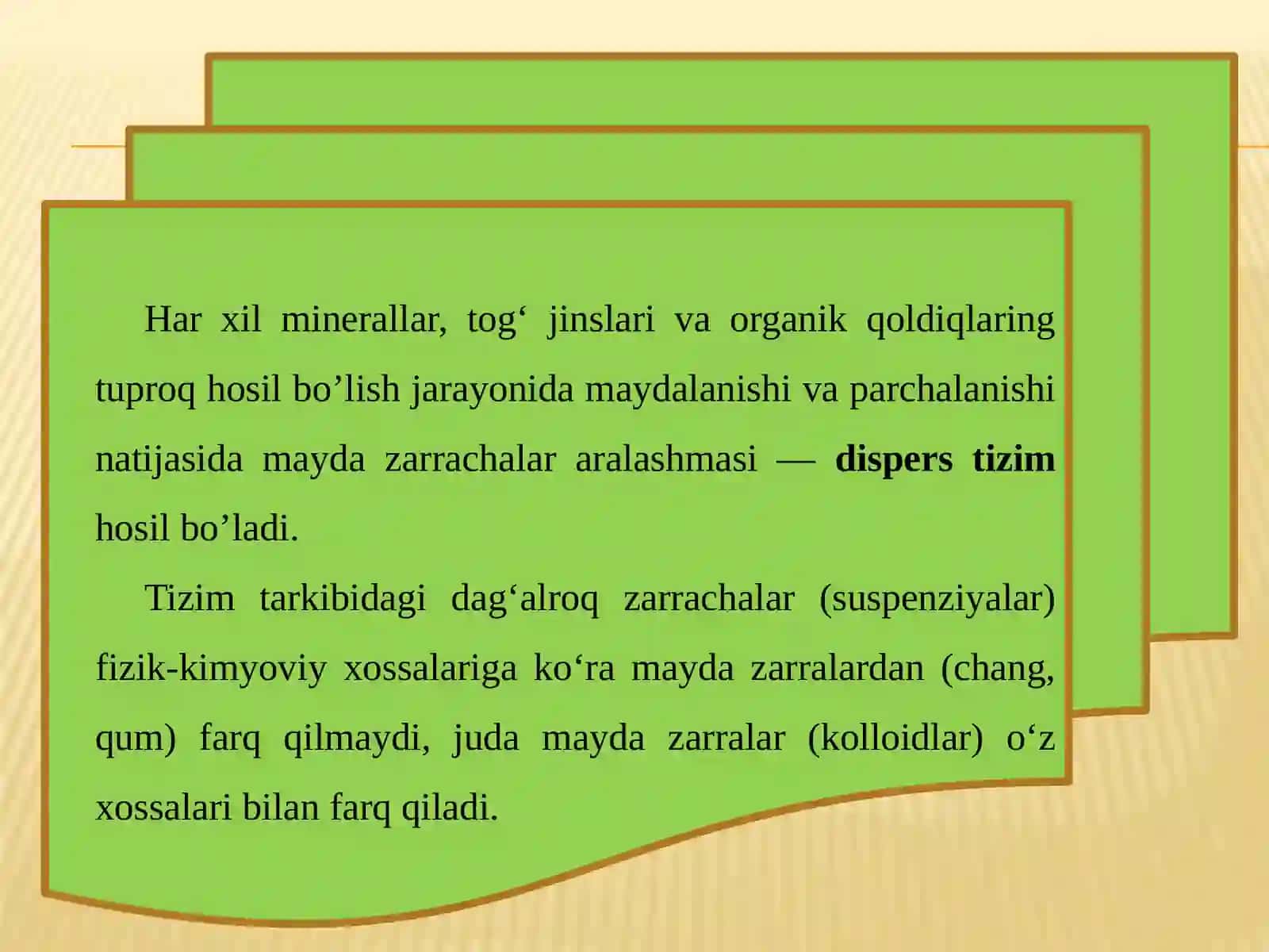 Tuproqning kolloidlari. Turoqning singdirish qobiliyati 3
