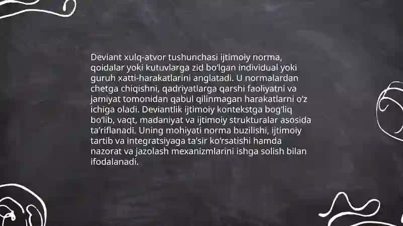 Deviant xulq atvor tushunchasi 3