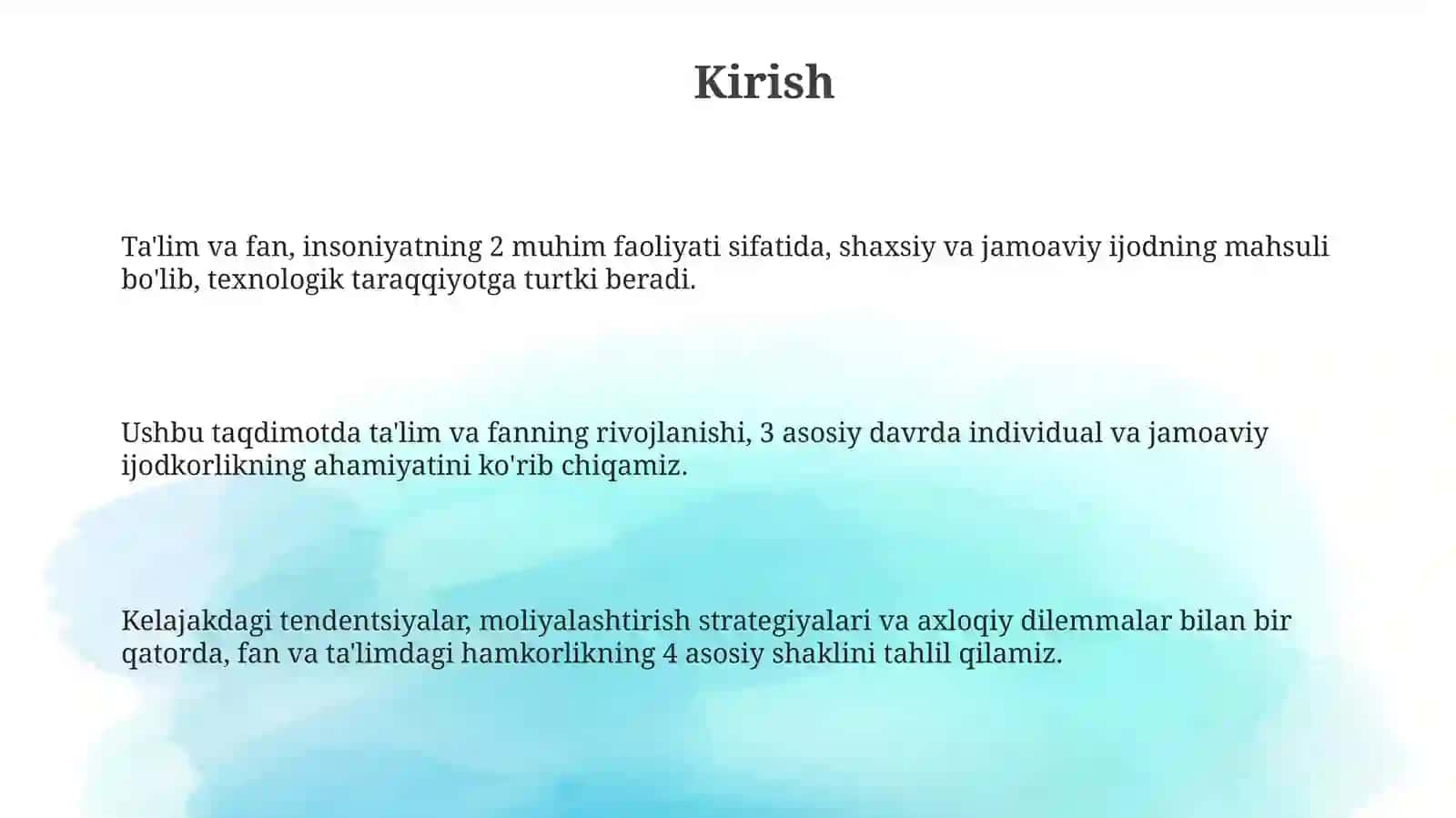 Ta'lim va fan individual va jamoaviy ijod mahsuli sifatida 3