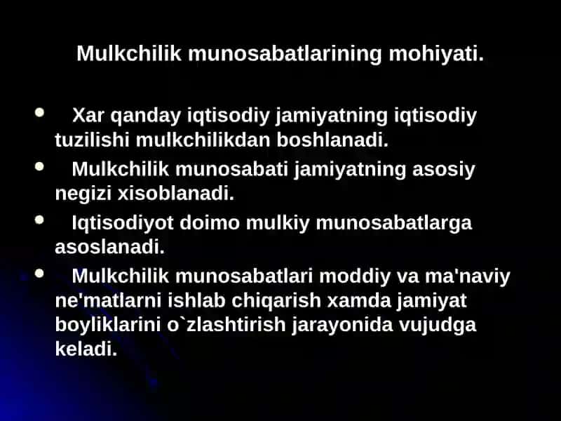 Mulkchilik va xo`jalikyuritish shakllari 3