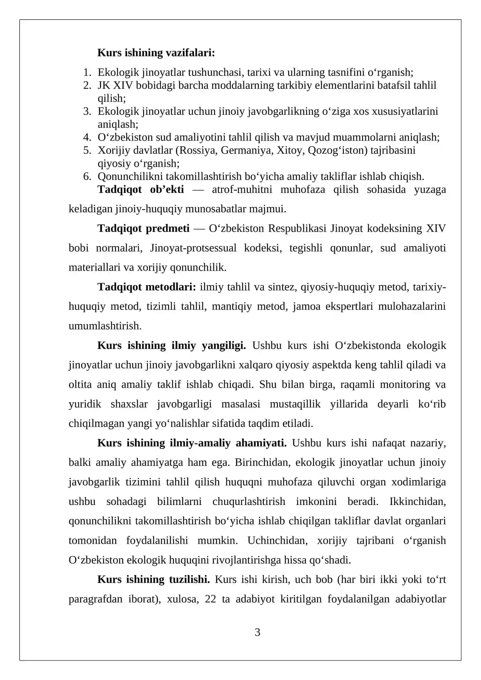 O‘zbekistonda ekologik jinoyatlar uchun jinoiy javobgarlik 26 3