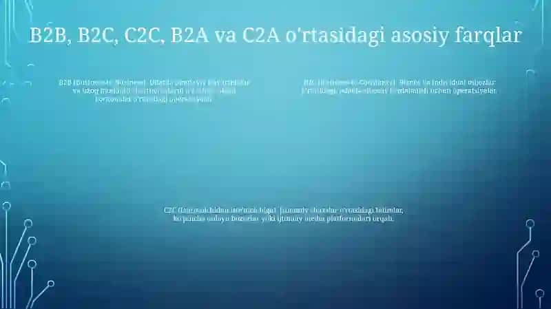 B2B, B2C, C2C 3
