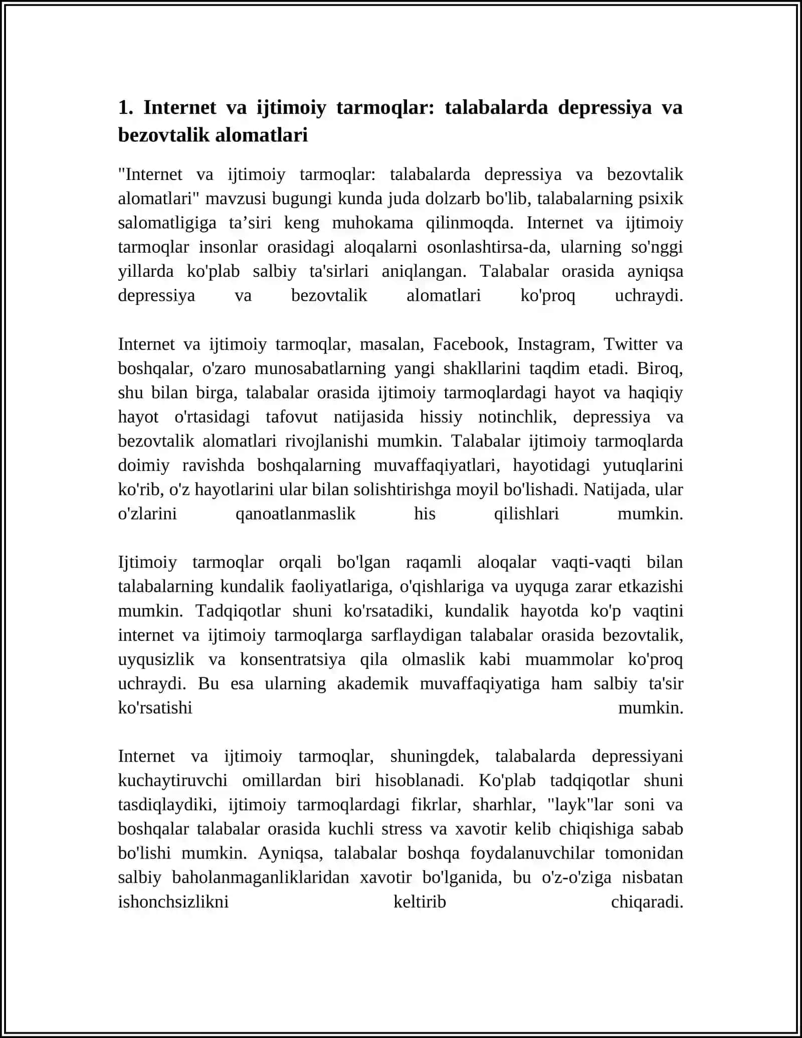 INTERNET VA IJTIMOIY TARMOQLARNI TALABALARNING PSIXIK SALOMATLIGIGA TA’SIRI 3