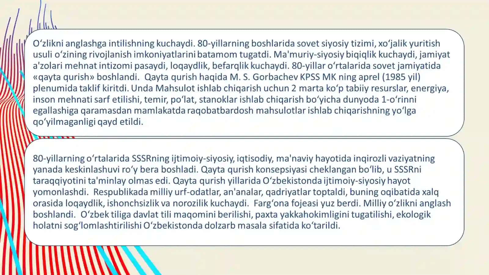 DAVLAT MUSTAQILLIGI SARI TASHALGAN QADAMLAR 3