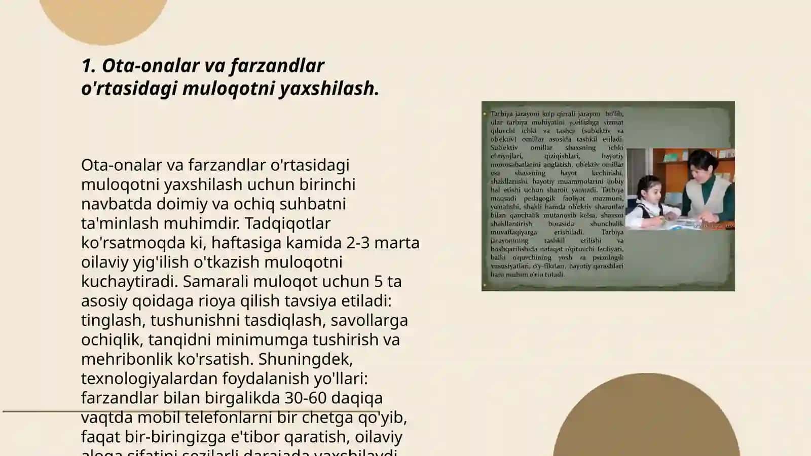 Ota onalar bilan axloqiy va jismoniy tarbiya masalalarida olib boriladigan ish turlari 3