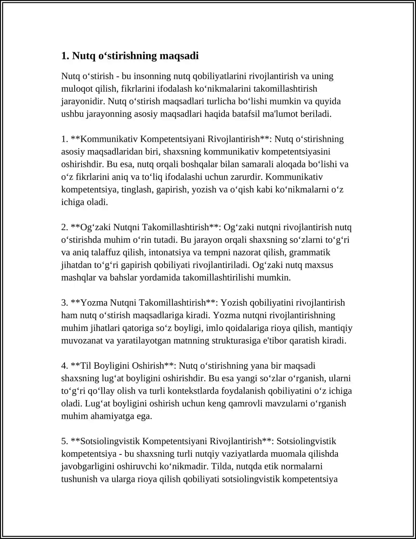 Nutq O‘stirish Fanining Maqsadi Va Vazifalari, Metodlari Va Usullari Bòyicha Sxema Tuzish 3