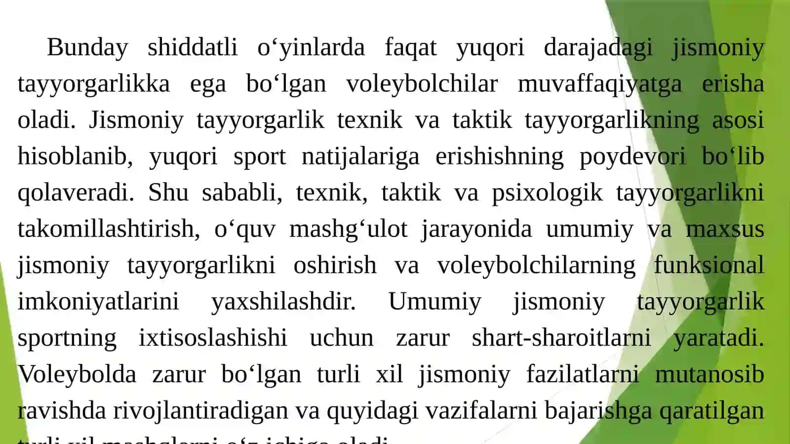 Voleybolchilarning umumiy va maxsus jismoniy tayyorgarligi 3