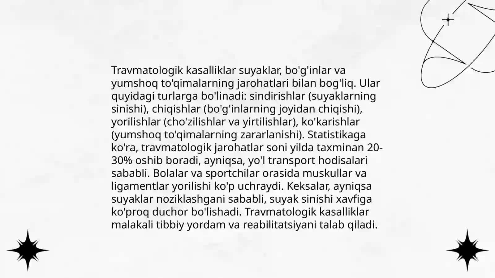 Travmatologik kasalliklari haqida tushuncha 3