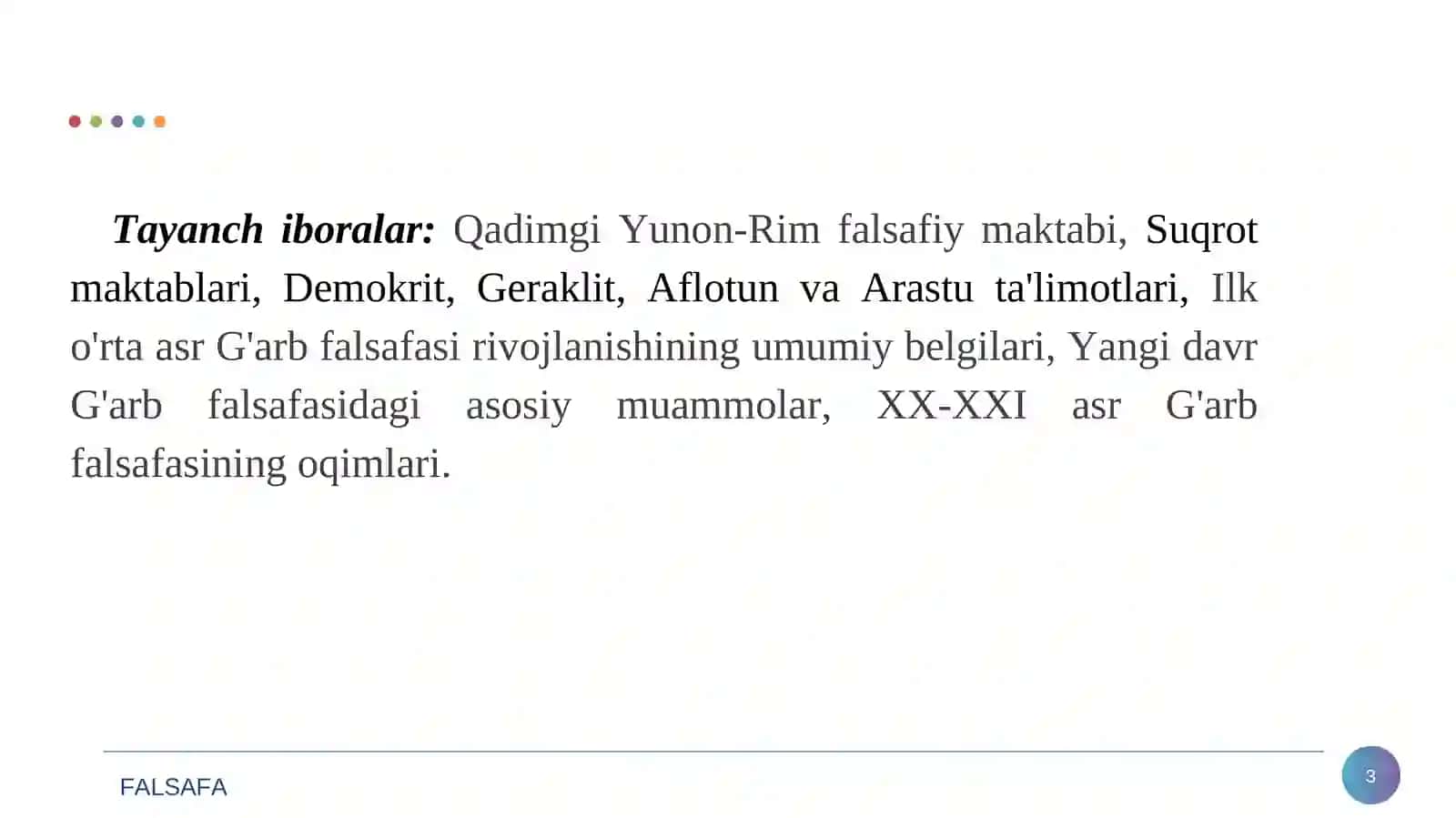 Rеjа: Qadimgi Yunon-Rimdagi falsafiy qarashlar 3