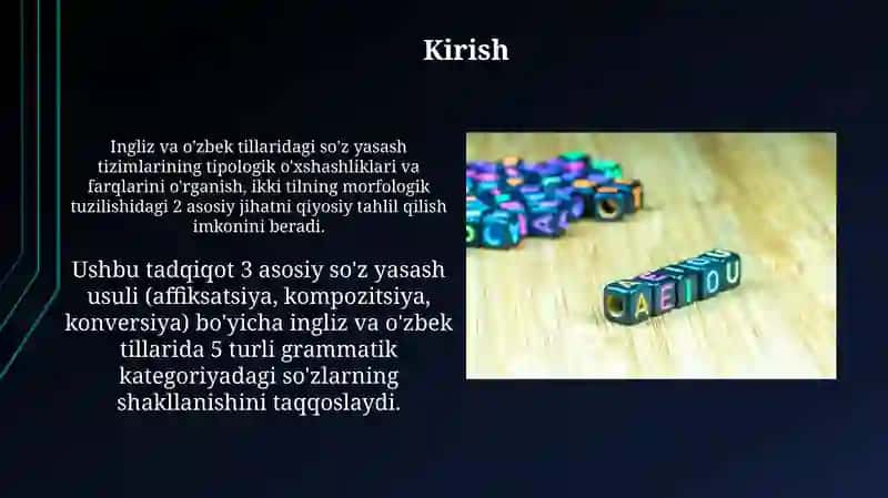 Ingliz va o'zbek tillarida so'z yasalishining tipologik o‘xshashliklari 3