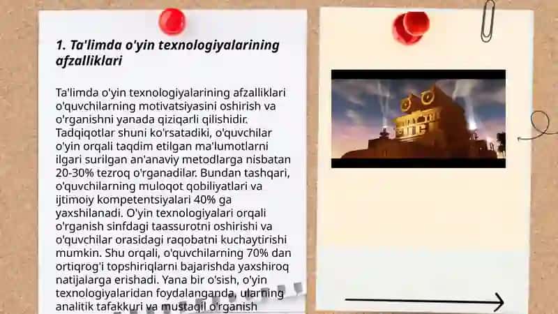 Ta'limda o'yin texnologiyalarining afzalliklari 3