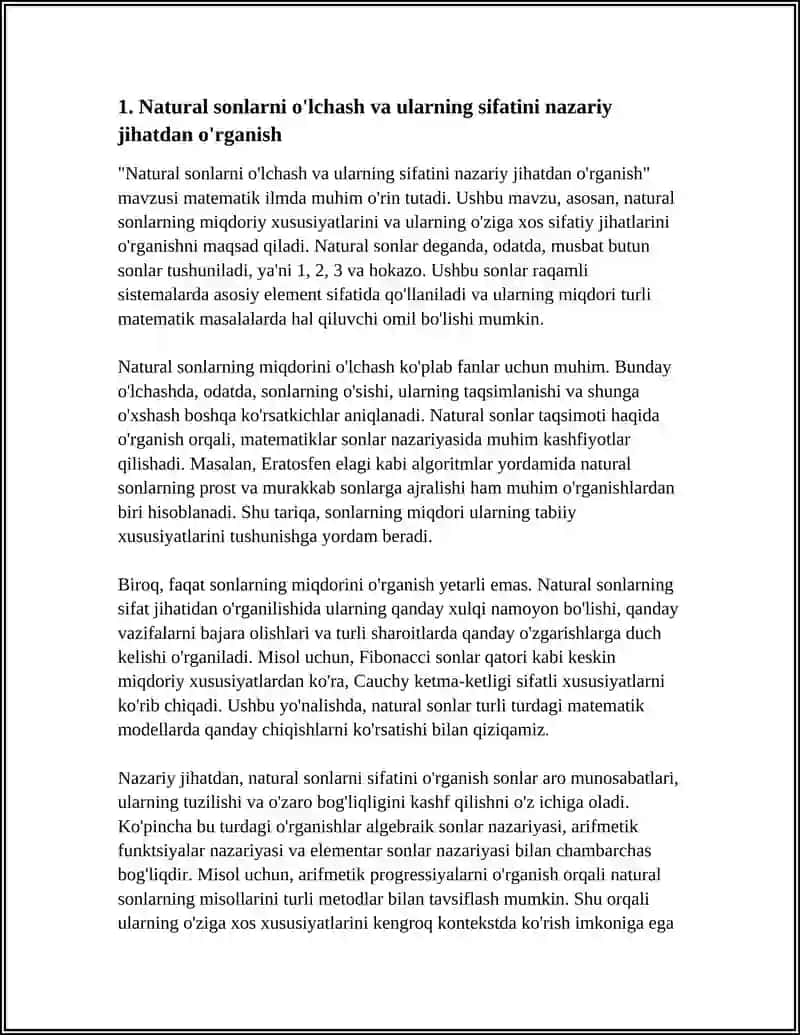 NATURAL SONNI MIQDORLARINI O'LCHASH NATIJASIDA SIFATIDA QARALISHI NAZARIYASINI O'RGANISH 3