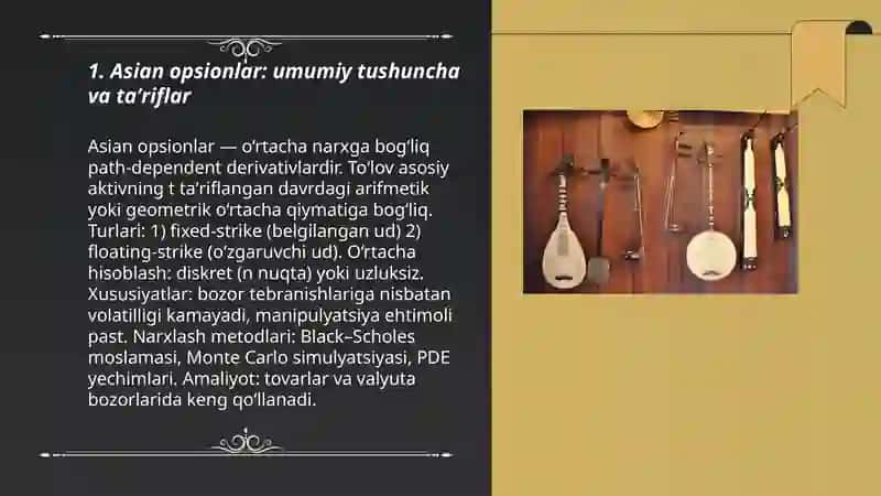 Asian opsionlar: o‘rtacha narxga bog‘liq instrumentlar 3