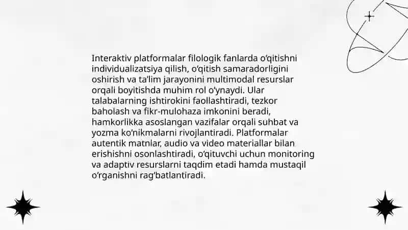 Filologik fanlarni óqitishda interaktiv platformalarning órni 3