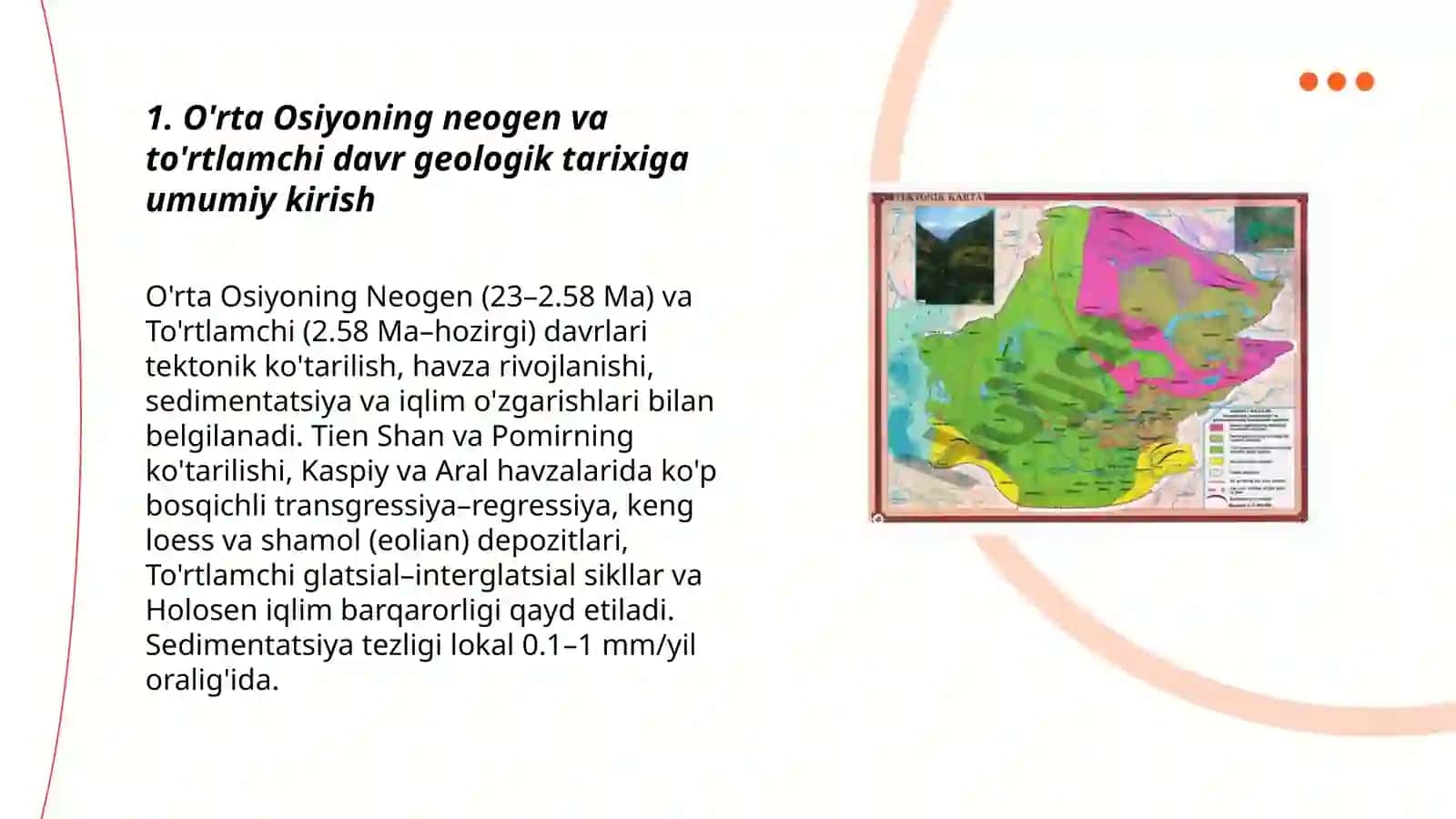 O'rta Osiyoning neogen va to'rtlamchi davr geologik tarixi 3