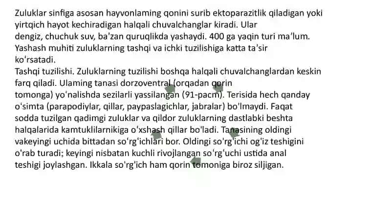 Zuluklar(Hirudinae)sinfi 3