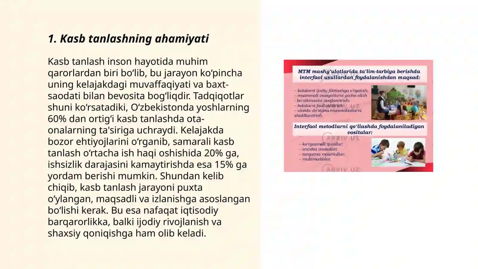 Kasb hunarga yo'llash fanining maqsad va vazifalari 3