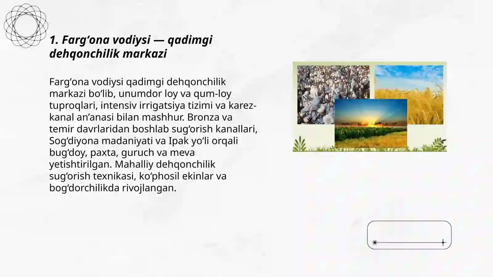 Fargʻona vodiysi — qadimgi dehqonchilik markazi 3