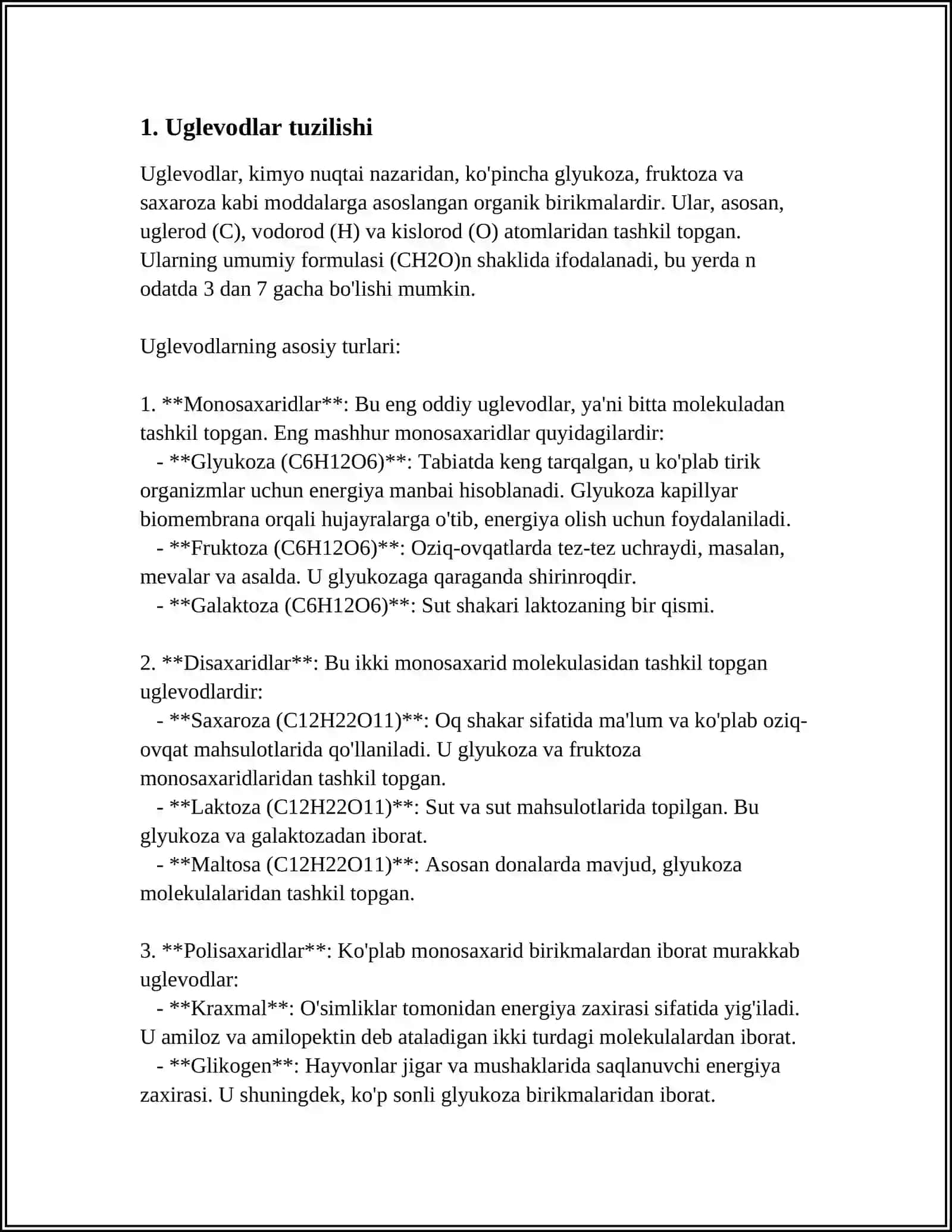 UGLEVODLAR BIOKIMYOSI,FUNKSIYASI VA ALMASHINUVI 3