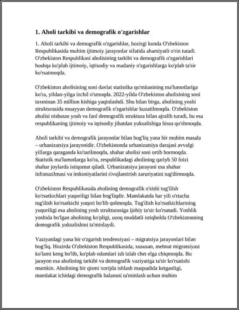 O'ZBEKISTON RESPUBLIKASIDAGI IJTIMOIY O'ZGARISHLAR 3