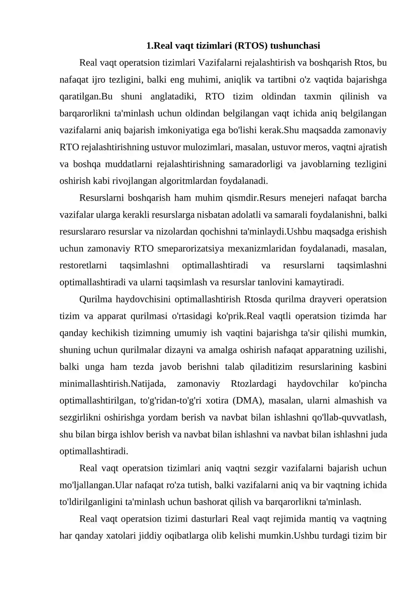 REAL VAQT TIZIMLARI (RTOS)VA ULARNING O'RNATILGAN TIZIMLARDAGI RO’LI 3