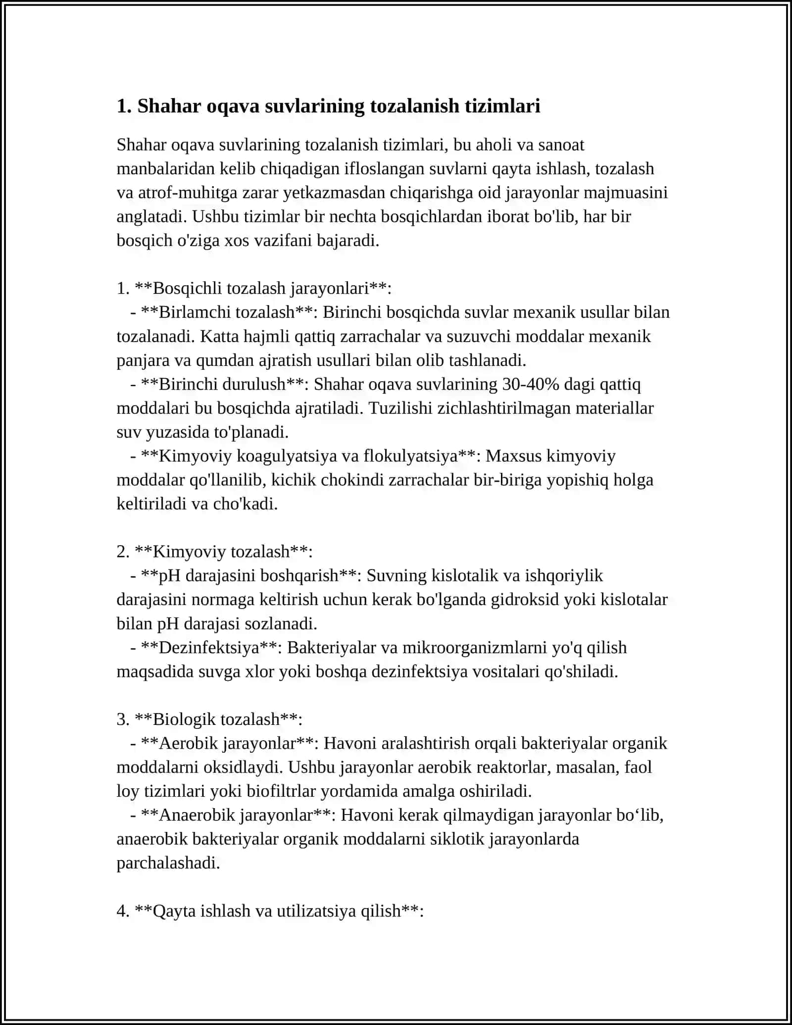 Shahar Oqava Suvlarining Tozalanish Tizimlari 3