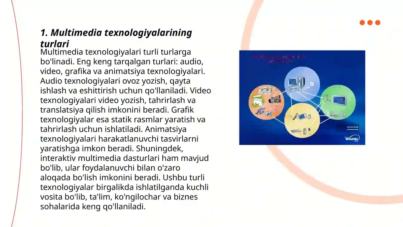 Multimedia texnologiyasidan foydalanish 3