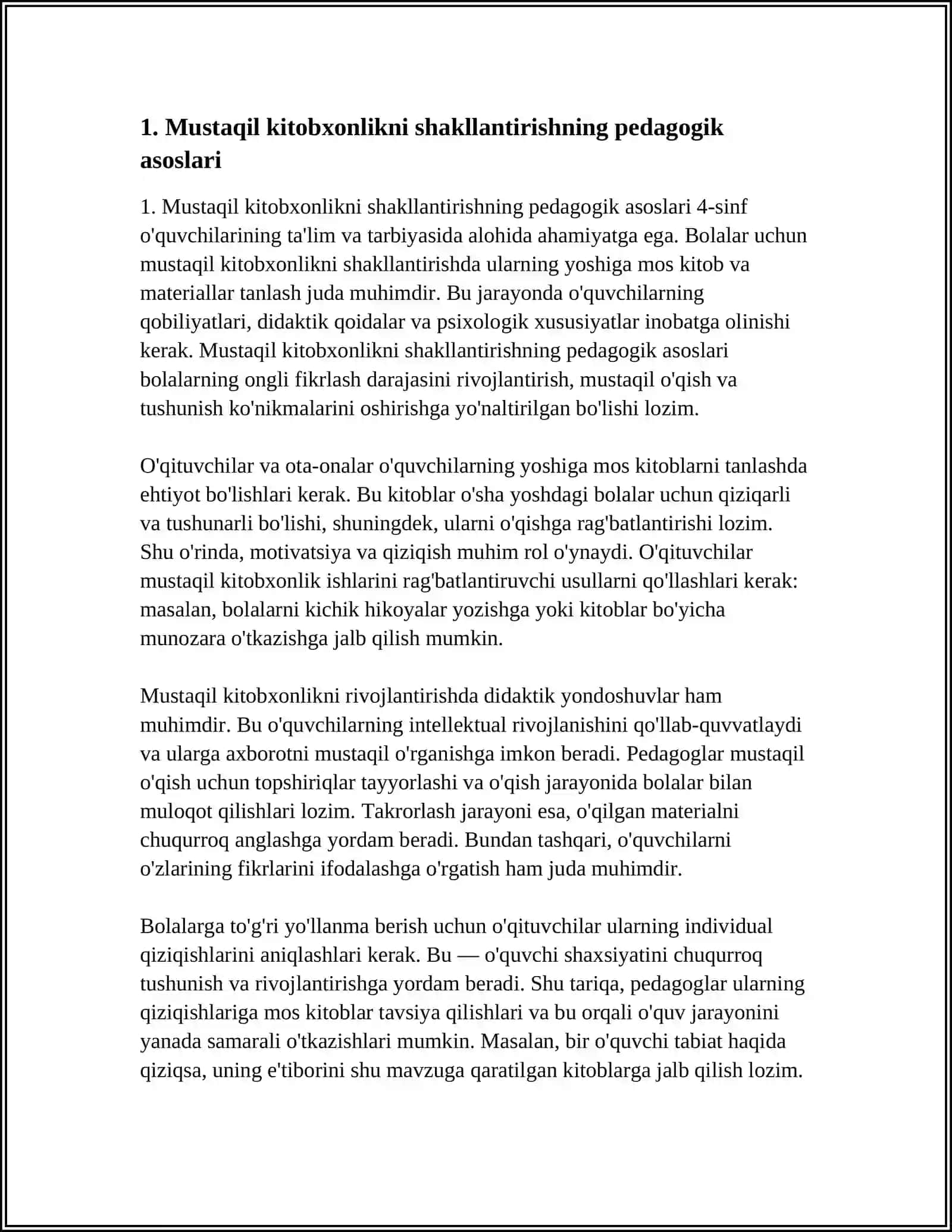 MUSTAQIL KITOBXONLIKNI SHAKLLANTIRISH YUZASIDAN 4-SINF UCHUN METODIKASI 3