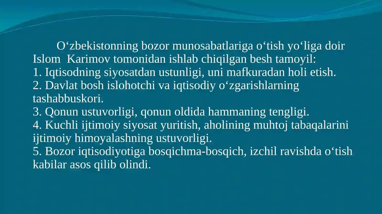 O'zbekistonda bozor munosabatlarining rivojlanishi 3