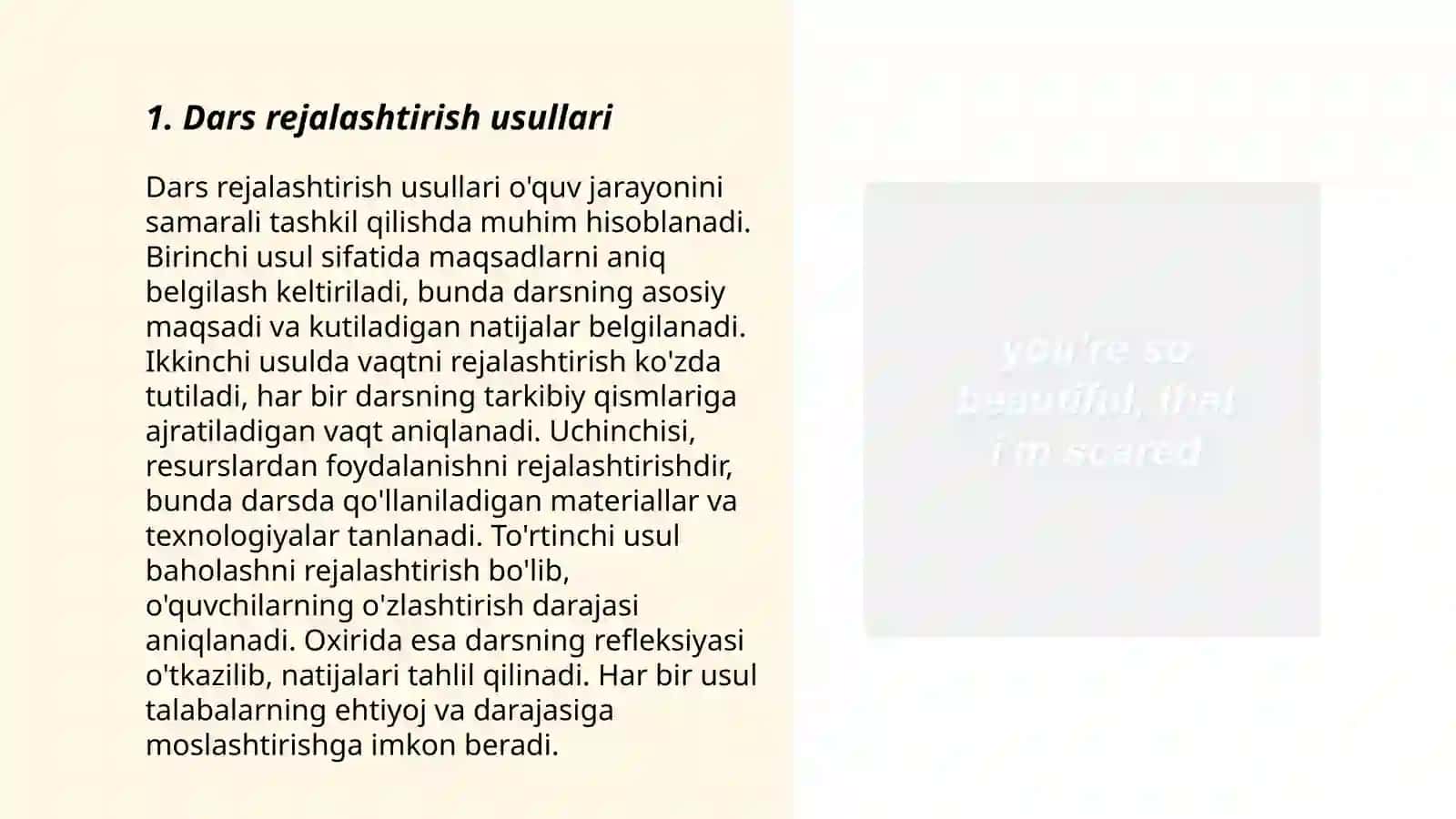 Dars rejalashtirish usullari 3