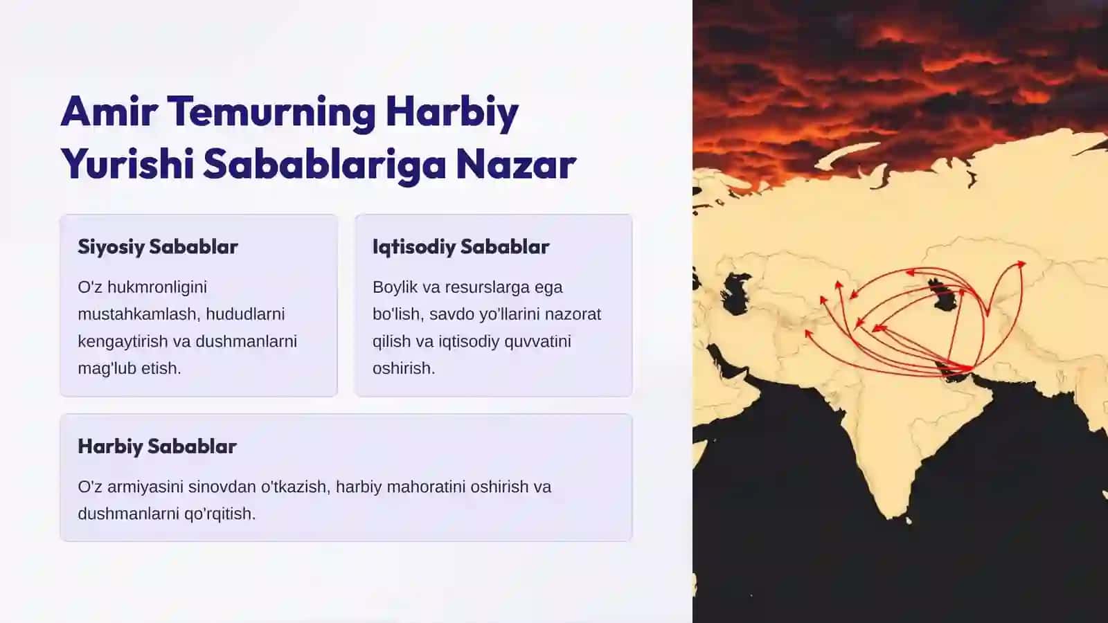 Amir Temurning Harbiy Yurishlari mavzusida tayyor taqdimot 3