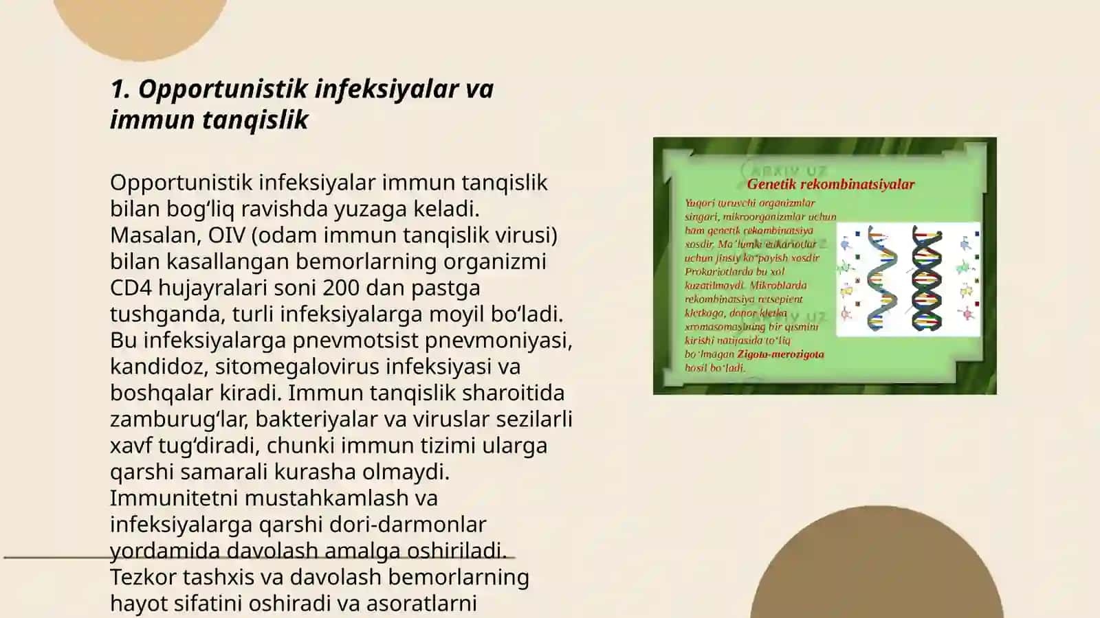 Immuntanqislikda opportunistik infeksiyalar boshqarilishining molekulyar mexanizmi 3