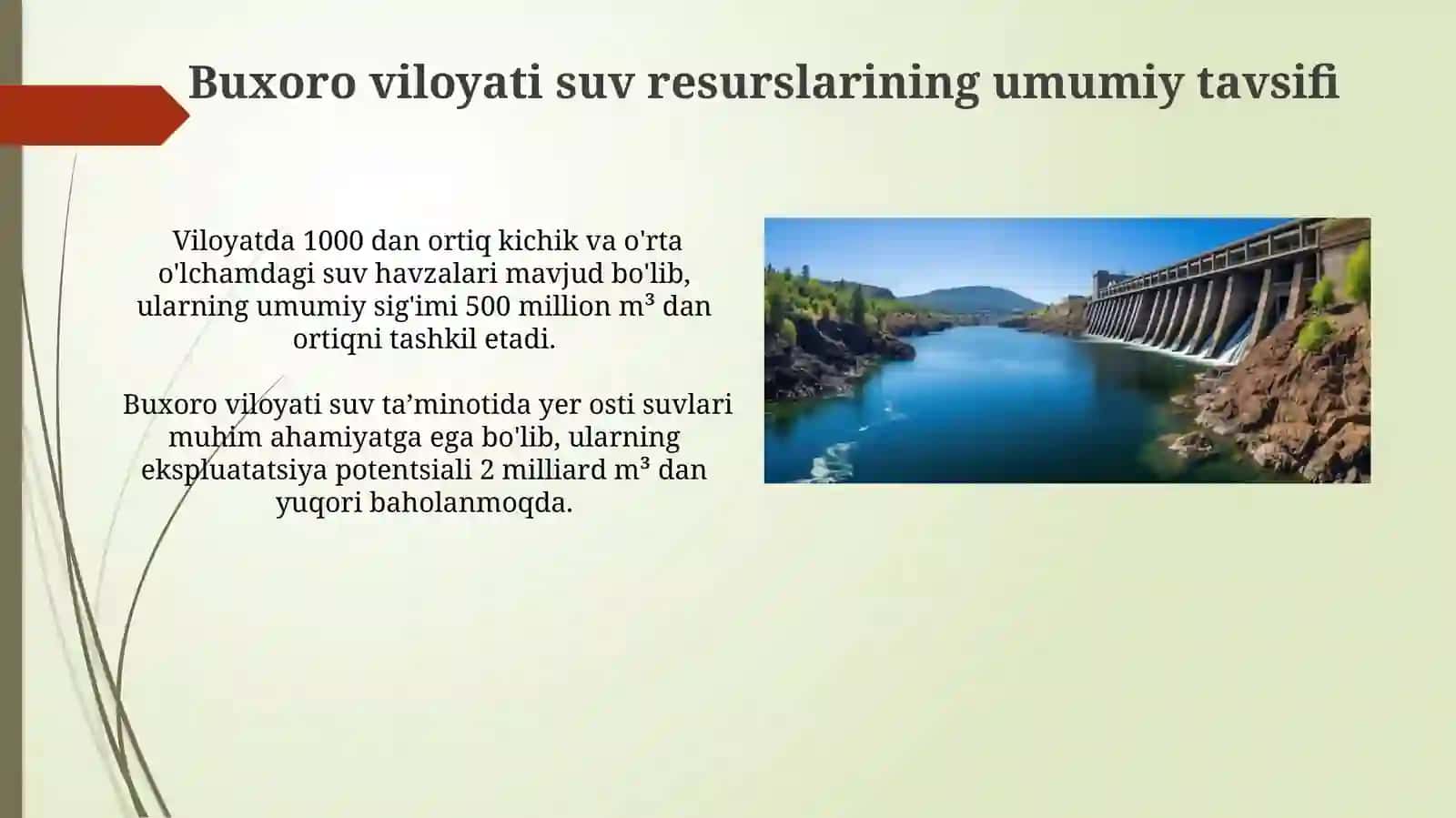 Buxoro viliyat suv resurslari (tashlama koʻl, kollektor-zovur,kanal) 3
