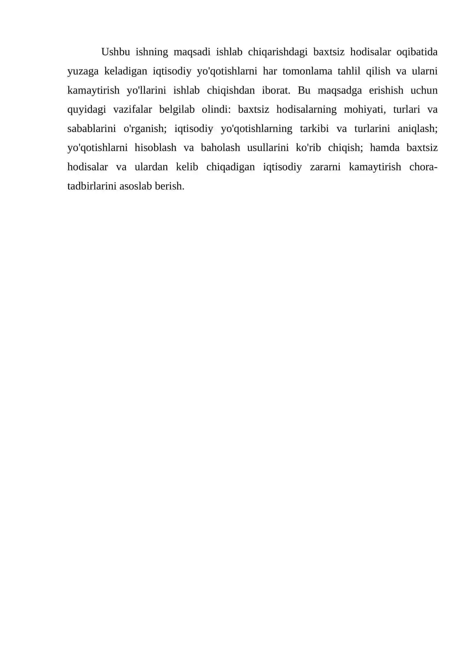 Ishlab chiqarishdagi baxtsiz hodisalar oqibatida yuzaga keladigan iqtisodiy yo‘qotishlarni tahlil qilish 3