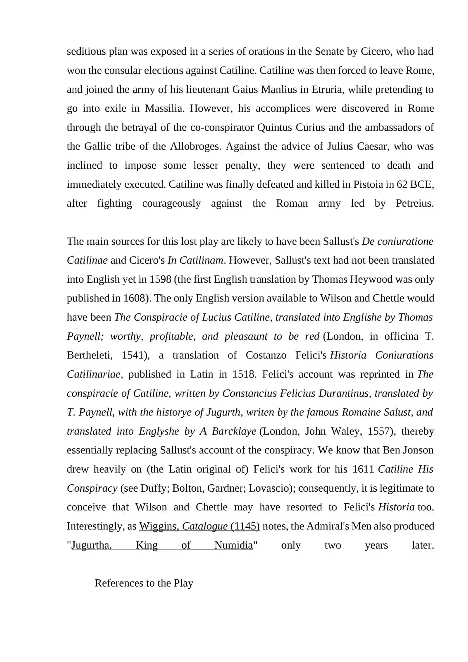 Catiline's Conspiracy (Catiline) 3