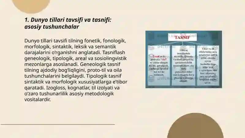 Dunyo tillari tavfisi va tasnifi 3