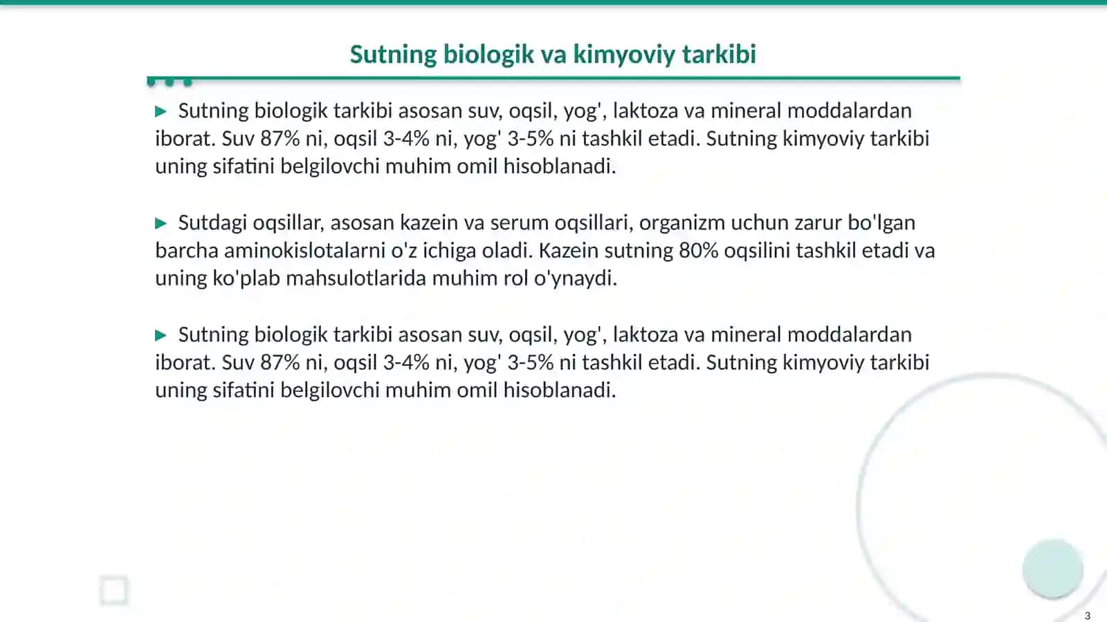 Sut va sut mahsulotlari,tuxum mekrabiologiyasi 3