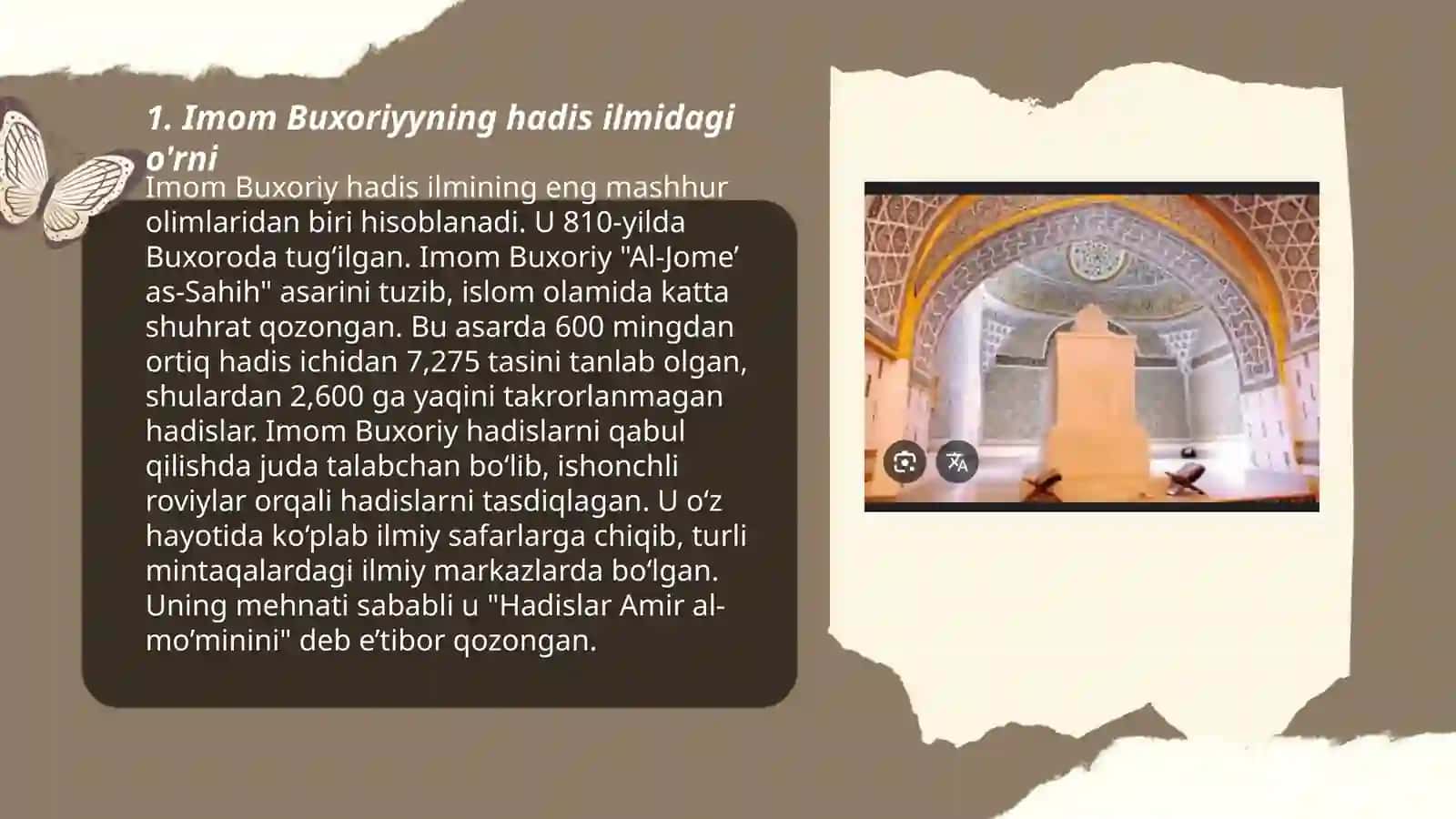 Imom Buhoriy va Imom Termiziyning hadis ilimga qoshgan hissasi 3