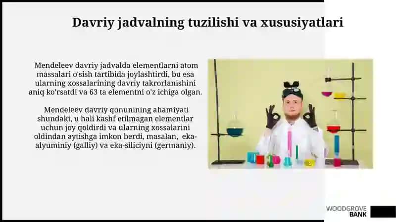 Davriy jadvalning tuzilishi va xususiyatlari 3