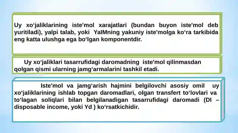 Iste’mol, jamg‘arish va investitsiya funksiyalari 3
