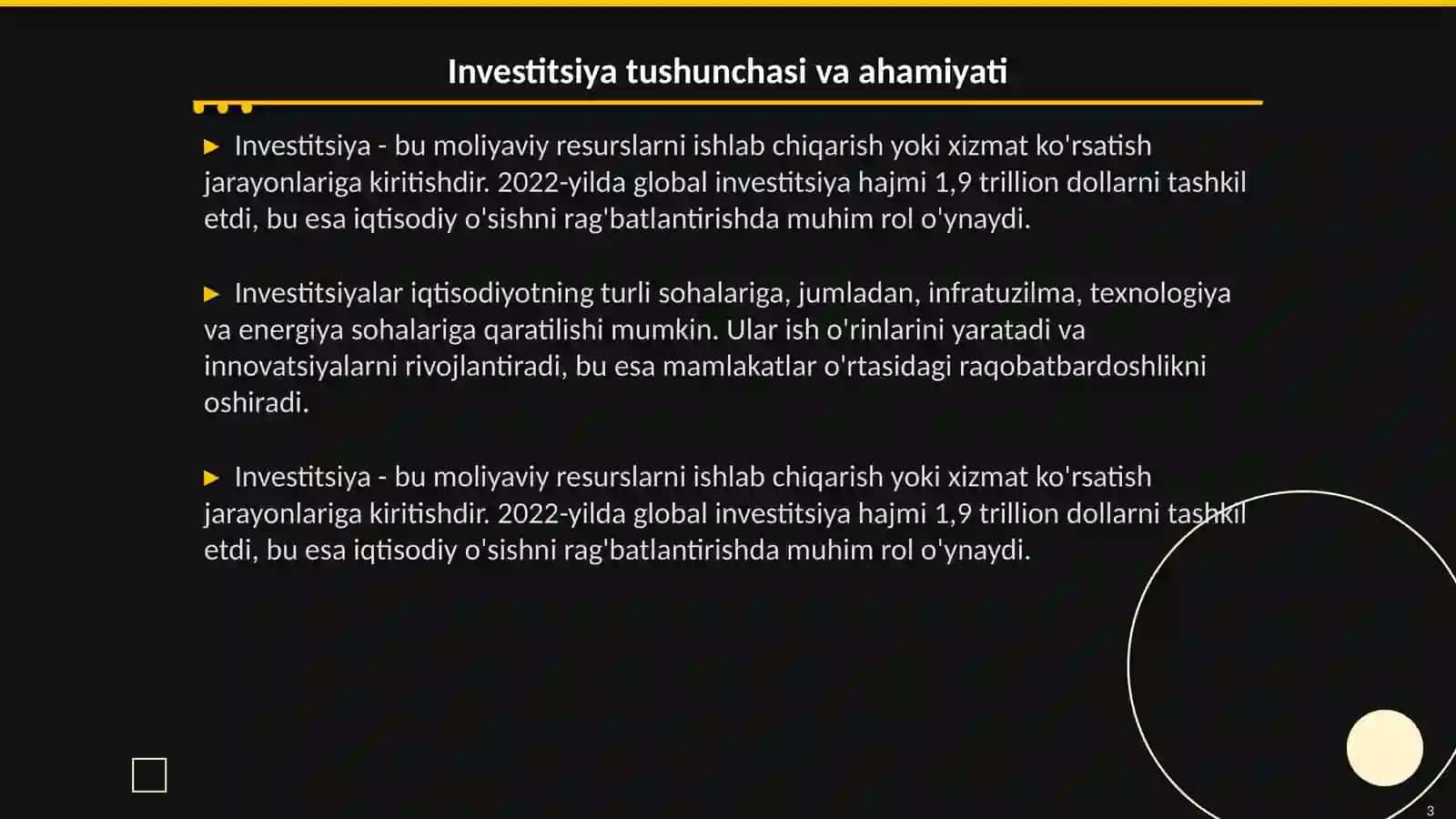 Investitsion tahlil 3