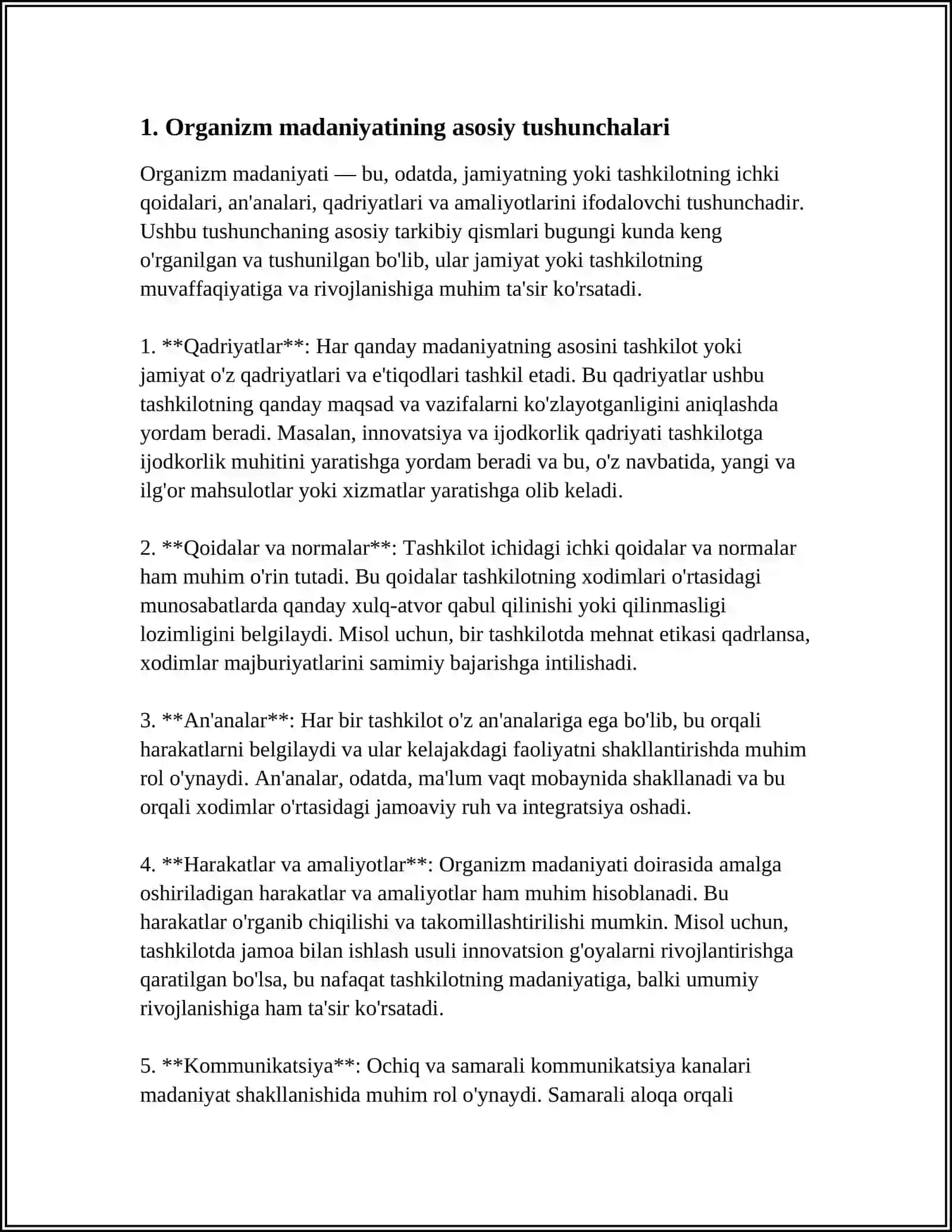 BIZNES TASHKILOTLARIDA TASHKILIY MADANIYATNING PSIXOLOGIK TARKIBIY QISMLARI 3