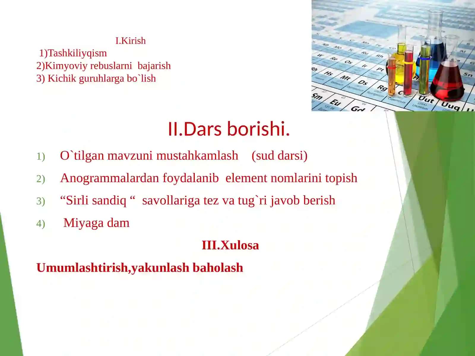 7-sinf Kimyo fanidan Kislotalarning olinishi va xossalari ochiq dars ishlanmasi 3