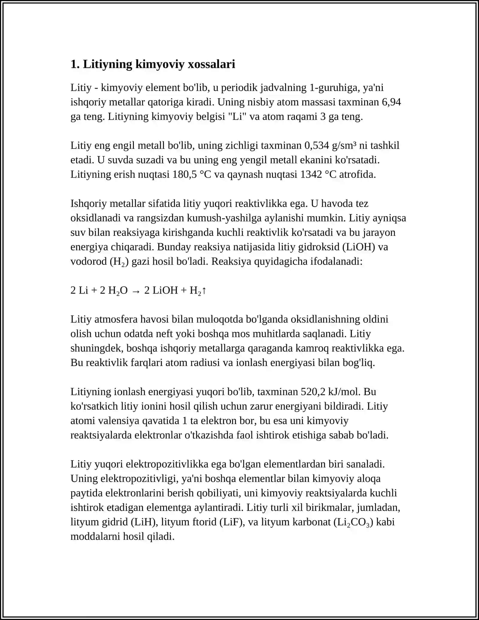 LITIY METALLURGIYASINING UMUMIY AHVOLI 3