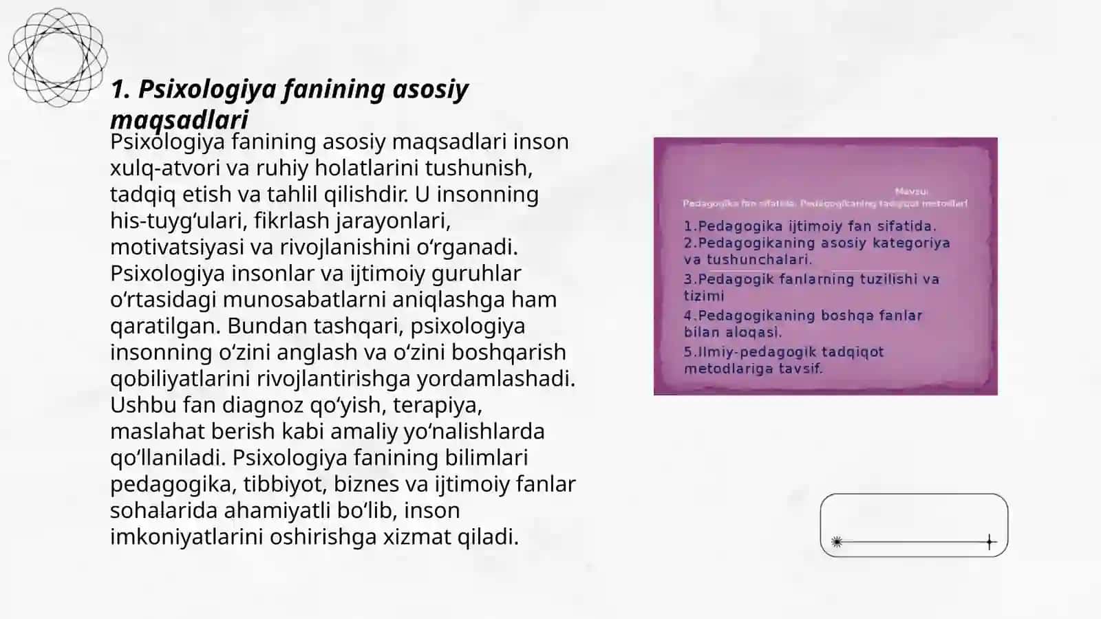 Psixologiya fanining asosiy maqsadlari 3
